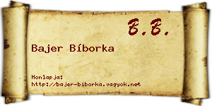 Bajer Bíborka névjegykártya