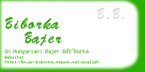 biborka bajer business card